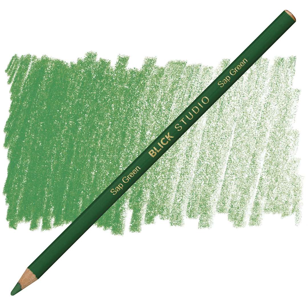 Open in modal - Blick Studio Artists' Colored Pencil - Sap Green pencil and swatch