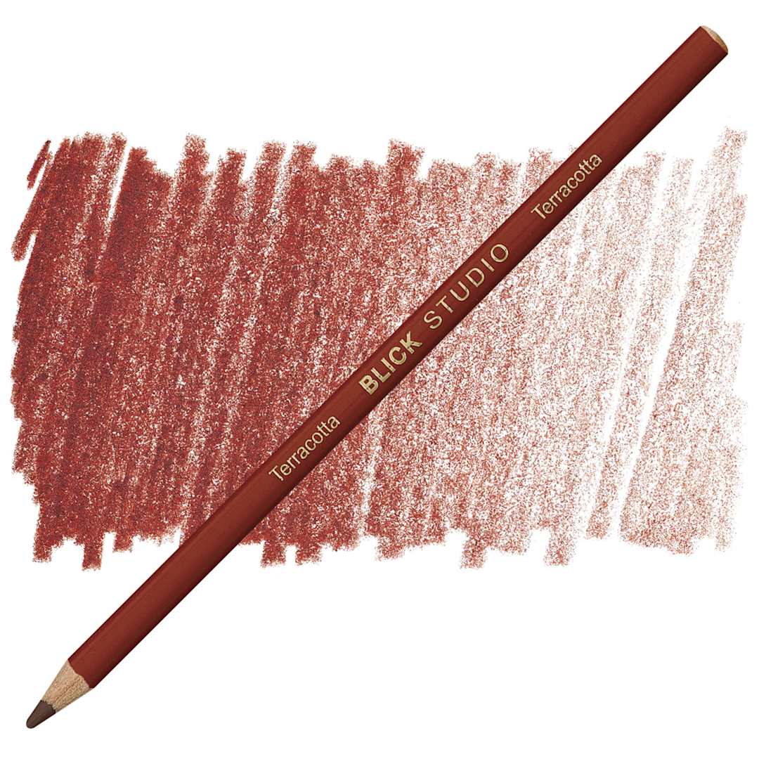 Open in modal - Blick Studio Artists' Colored Pencil - Terracotta pencil and swatch