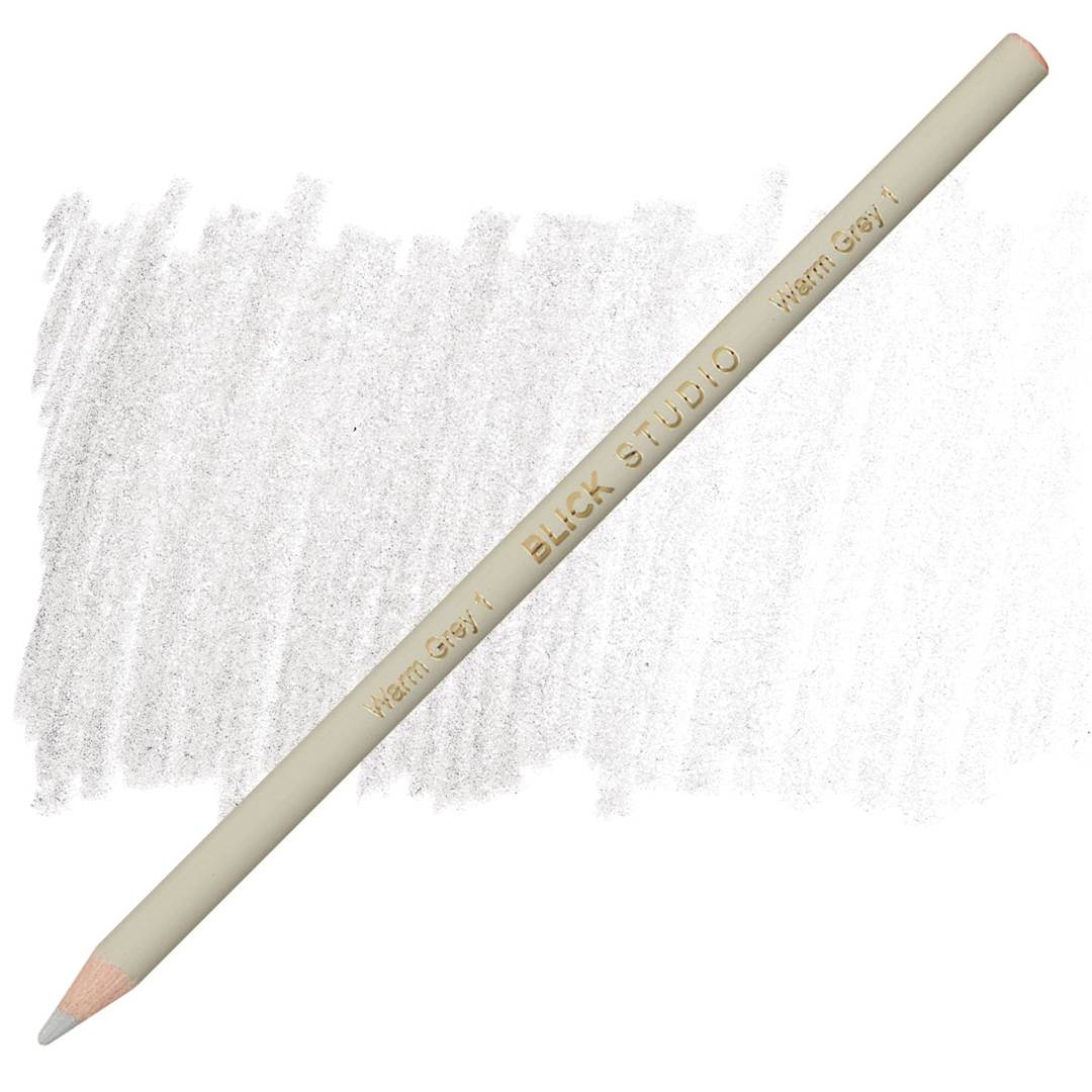 Open in modal - Blick Studio Artists' Colored Pencil - Warm Grey 1 pencil and swatch