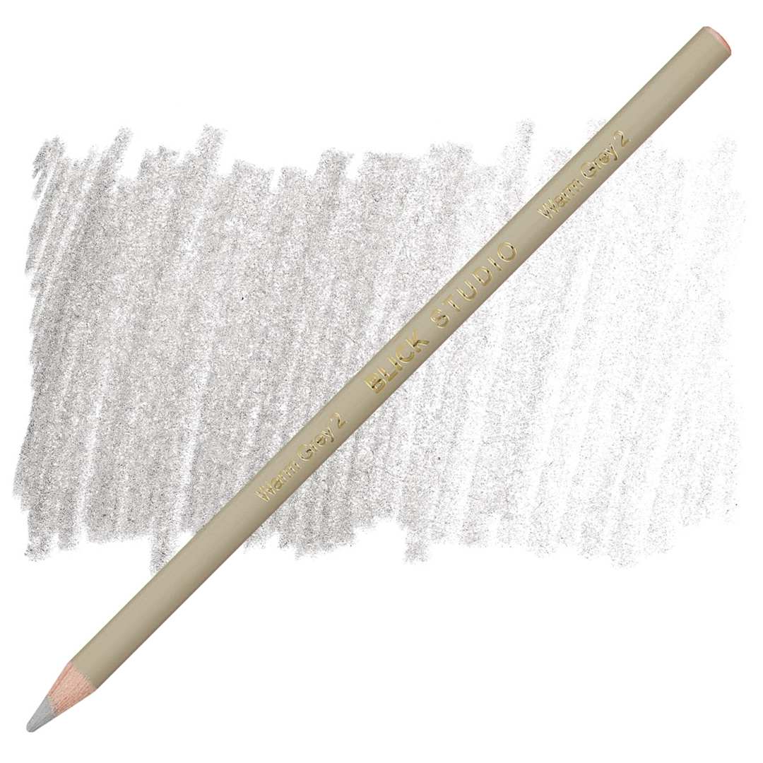 Open in modal - Blick Studio Artists' Colored Pencil - Warm Grey 2 pencil and swatch