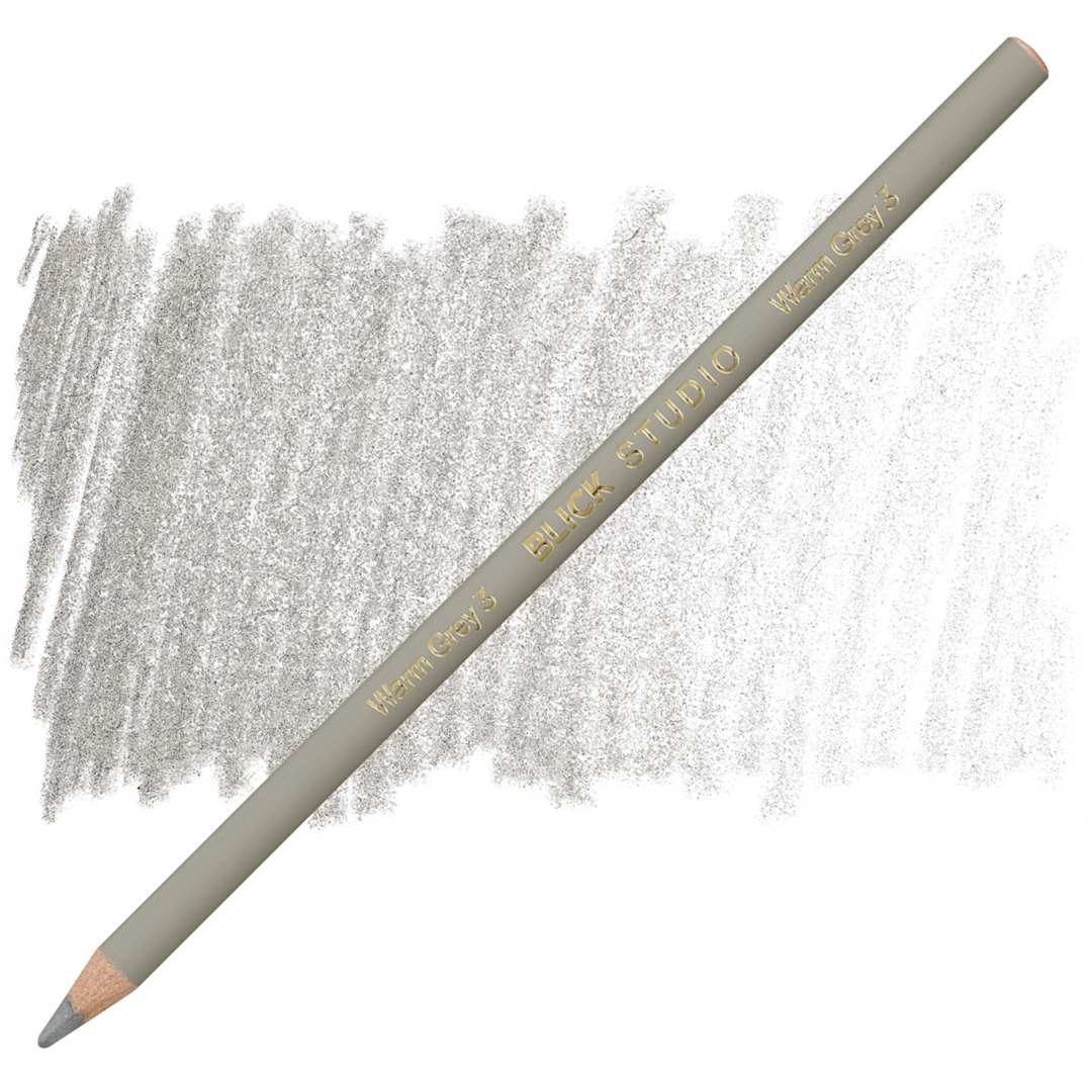 Open in modal - Blick Studio Artists' Colored Pencil - Warm Grey 3 pencil and swatch