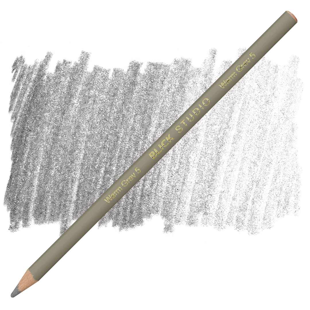 Open in modal - Blick Studio Artists' Colored Pencil - Warm Grey 5 pencil and swatch