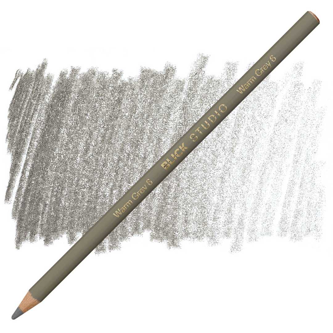 Open in modal - Blick Studio Artists' Colored Pencil - Warm Grey 6 pencil and swatch