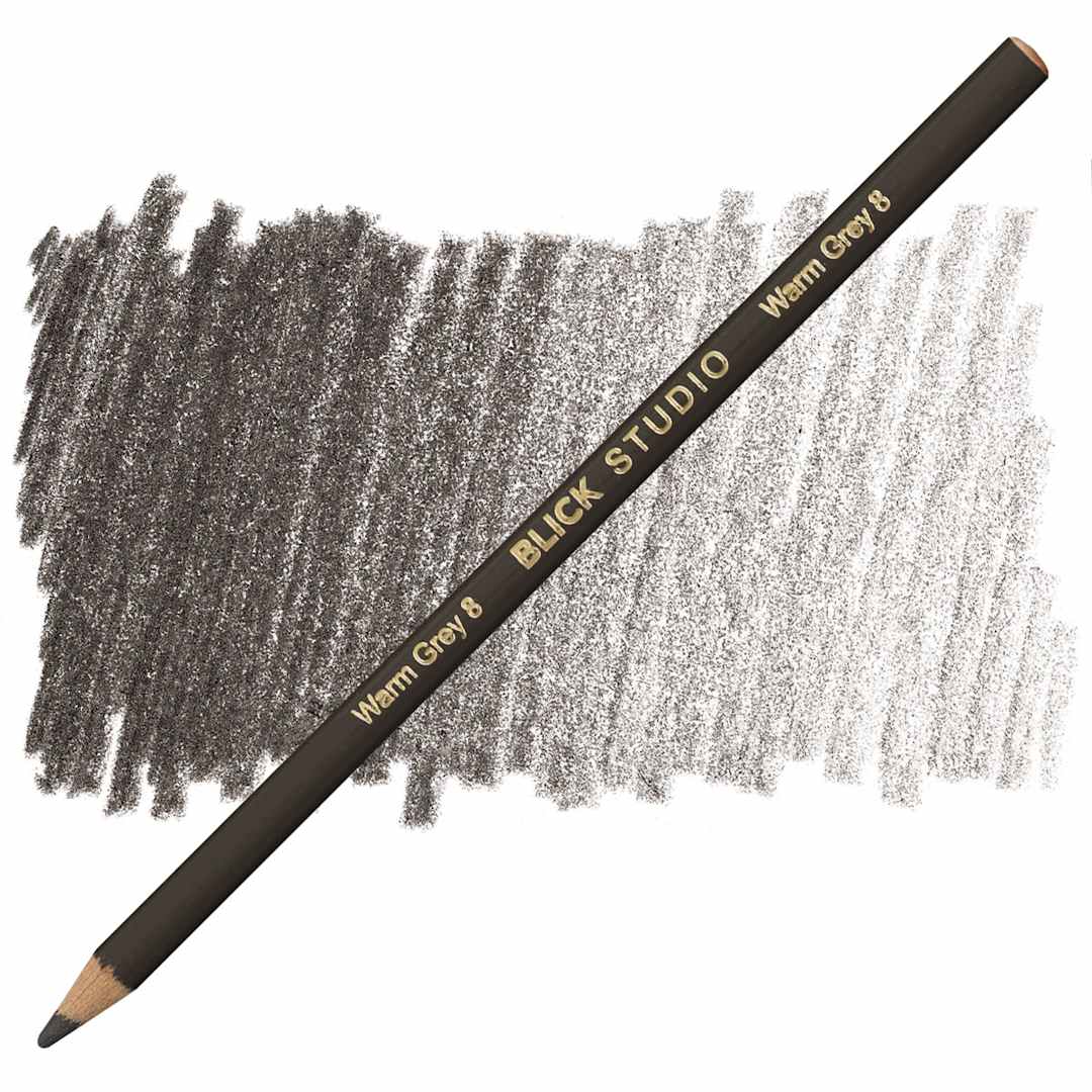 Open in modal - Blick Studio Artists' Colored Pencil - Warm Grey 8 pencil and swatch