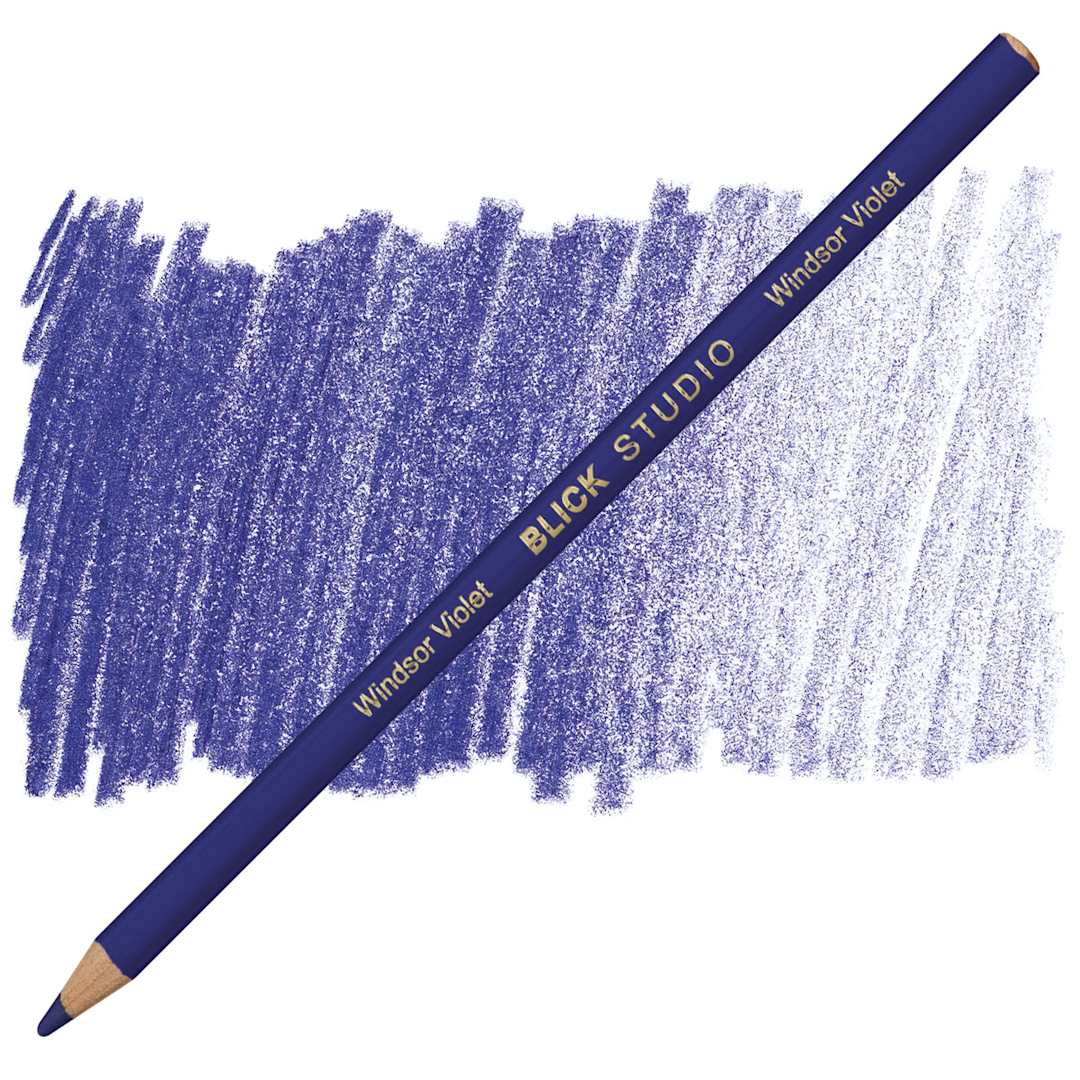 Open in modal - Blick Studio Artists' Colored Pencil - Windsor Violet pencil and swatch