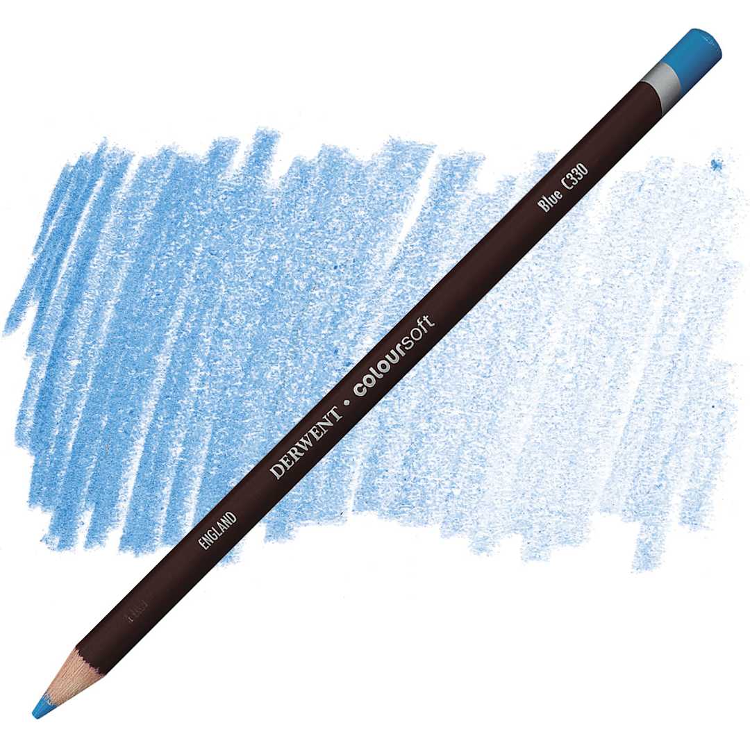 Open in modal - Derwent Coloursoft Pencil - Blue pencil and swatch