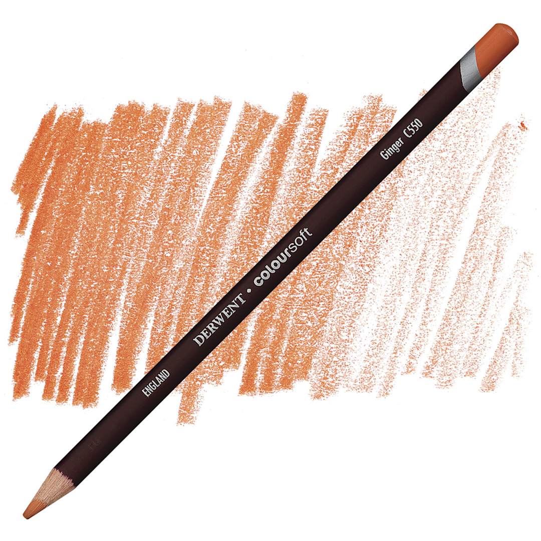 Open in modal - Derwent Coloursoft Pencil - Ginger pencil and swatch