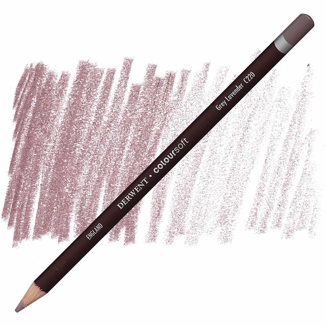 Open in modal - Derwent Coloursoft Pencil - Grey Lavender pencil and swatch