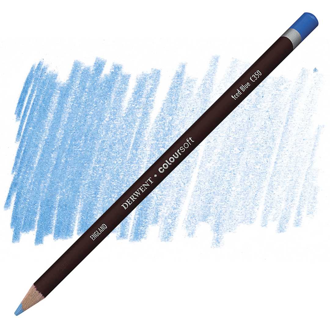 Open in modal - Derwent Coloursoft Pencil - Iced Blue pencil and swatch