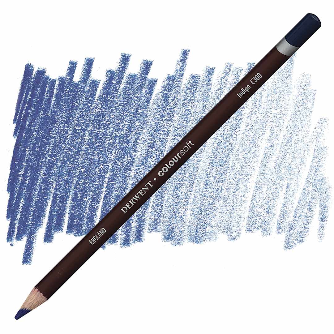 Open in modal - Derwent Coloursoft Pencil - Indigo pencil and swatch