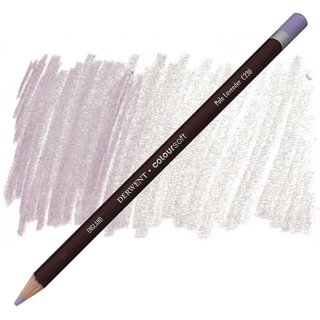 Open in modal - Derwent Coloursoft Pencil - Pale Lavender pencil and swatch