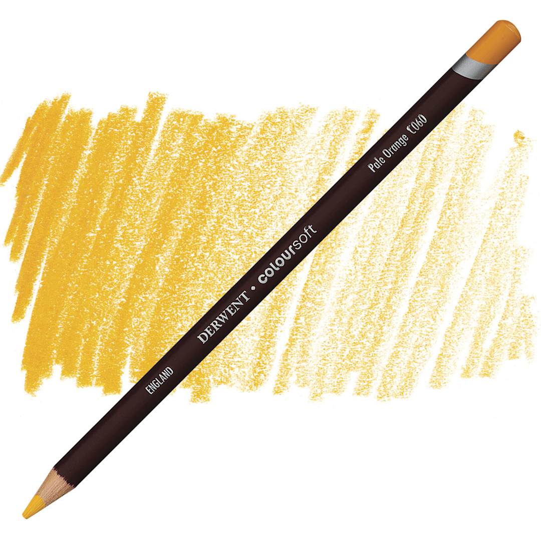 Open in modal - Derwent Coloursoft Pencil - Pale Orange pencil and swatch