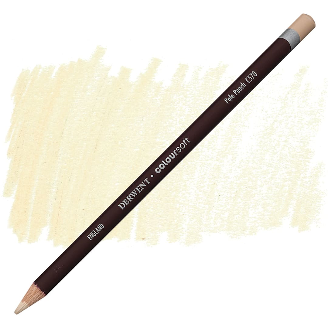 Open in modal - Derwent Coloursoft Pencil - Pale Peach pencil and swatch
