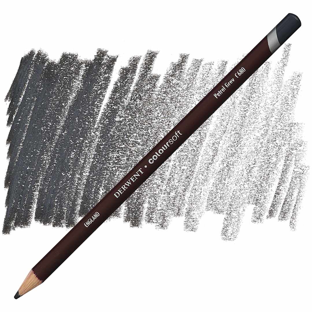 Open in modal - Derwent Coloursoft Pencil - Petrel Grey pencil and swatch