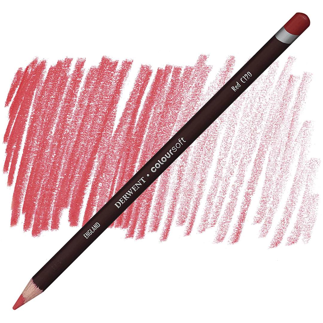 Open in modal - Derwent Coloursoft Pencil - Red pencil and swatch