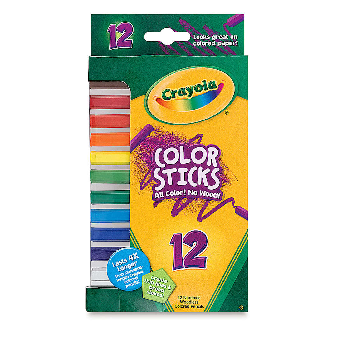 Open in modal - Crayola Color Sticks - Assorted Colors, Set of 12, front of the packaging