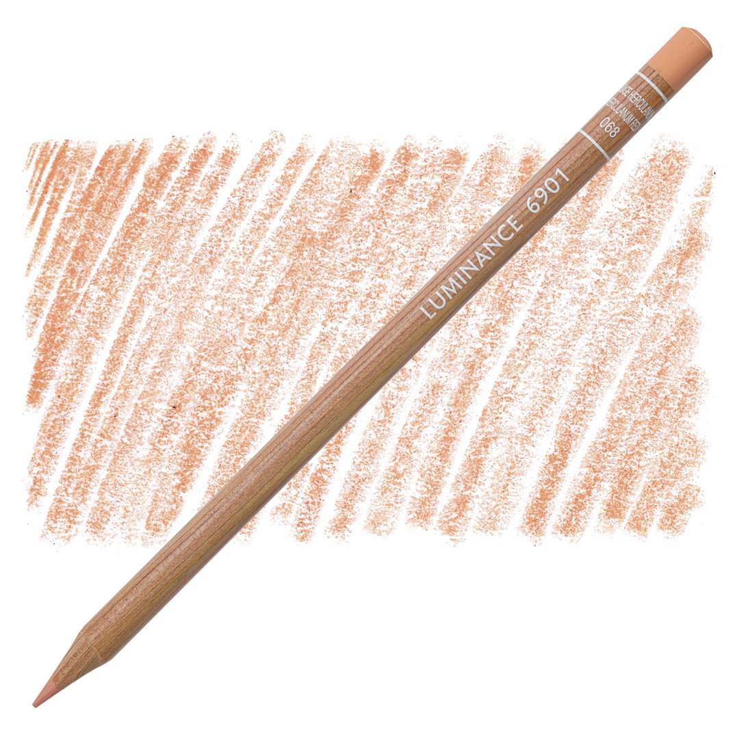 Open in modal - Caran d'Ache Luminance Colored Pencil - Herculanum Red pencil and swatch