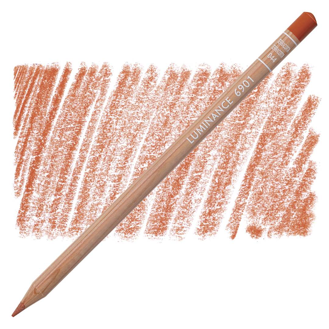 Open in modal - Caran d'Ache Luminance Colored Pencil - Terracotta pencil and swatch