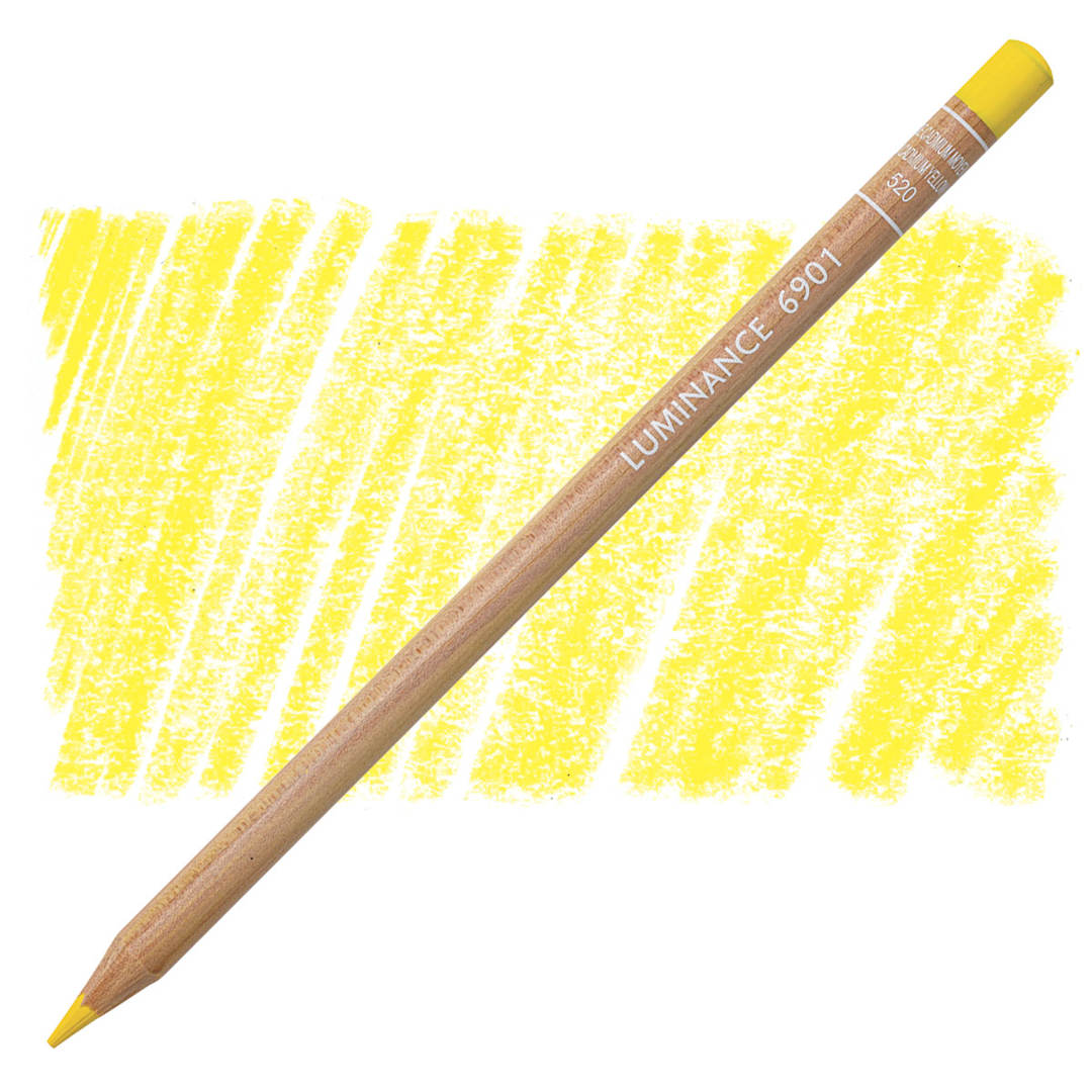 Open in modal - Caran d'Ache Luminance Colored Pencil - Medium Cadmium Yellow Hue pencil and swatch