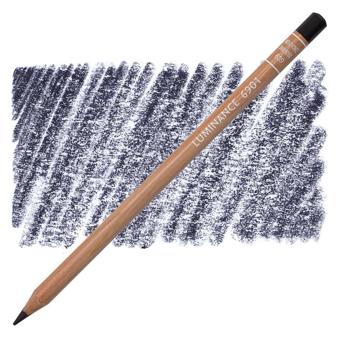 Open in modal - Caran d'Ache Luminance Colored Pencil - Dark Indigo pencil and swatch