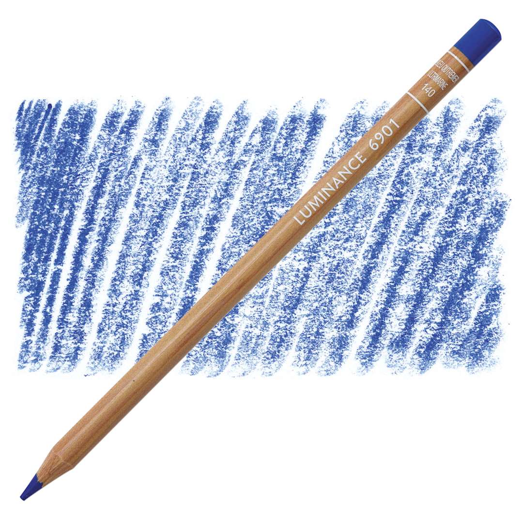 Open in modal - Caran d'Ache Luminance Colored Pencil - Ultramarine pencil and swatch