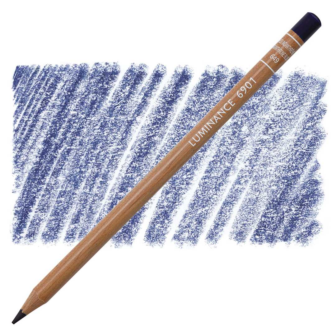 Open in modal - Caran d'Ache Luminance Colored Pencil - Indanthrone Blue pencil and swatch