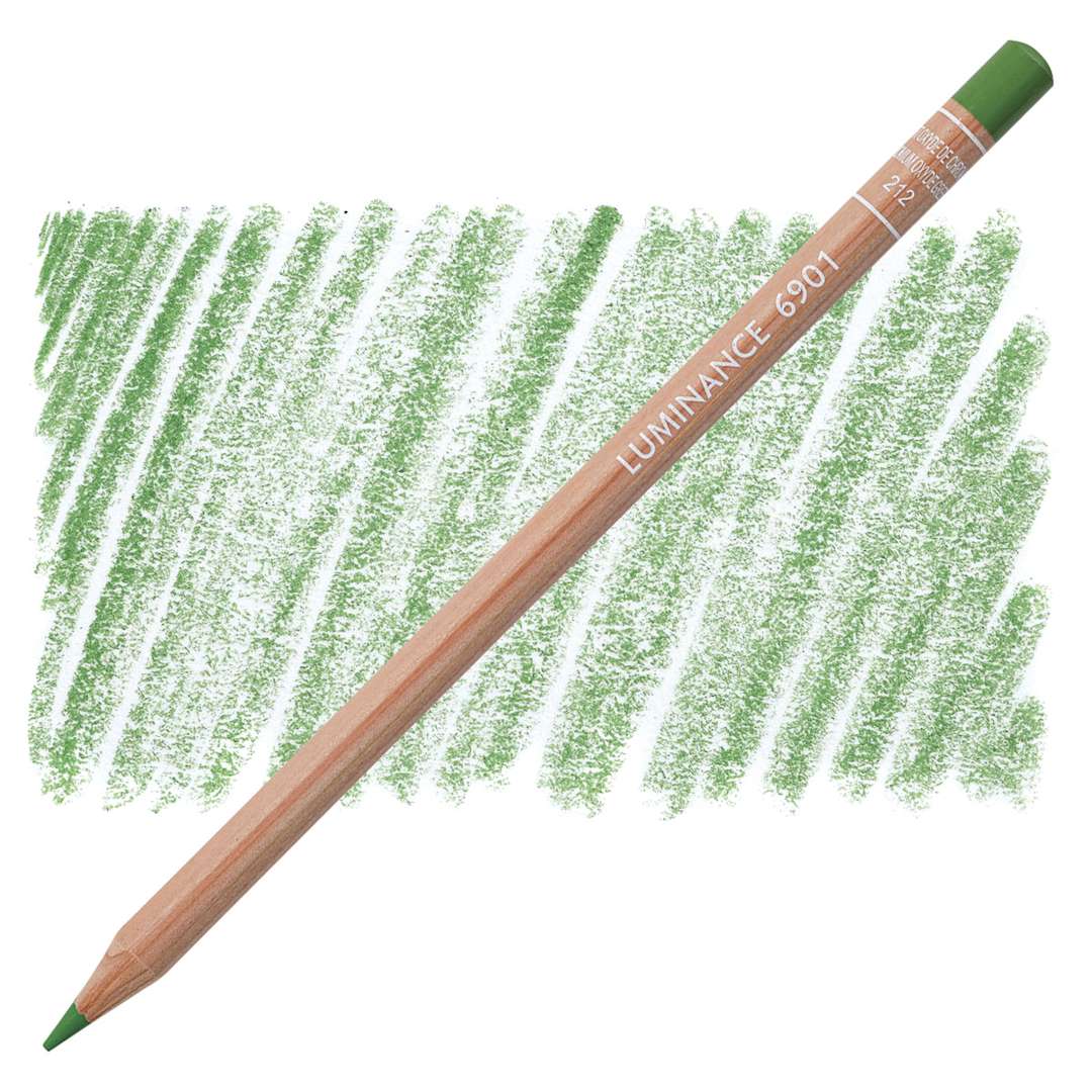 Open in modal - Caran d'Ache Luminance Colored Pencil - Chromium Oxide Green pencil and swatch