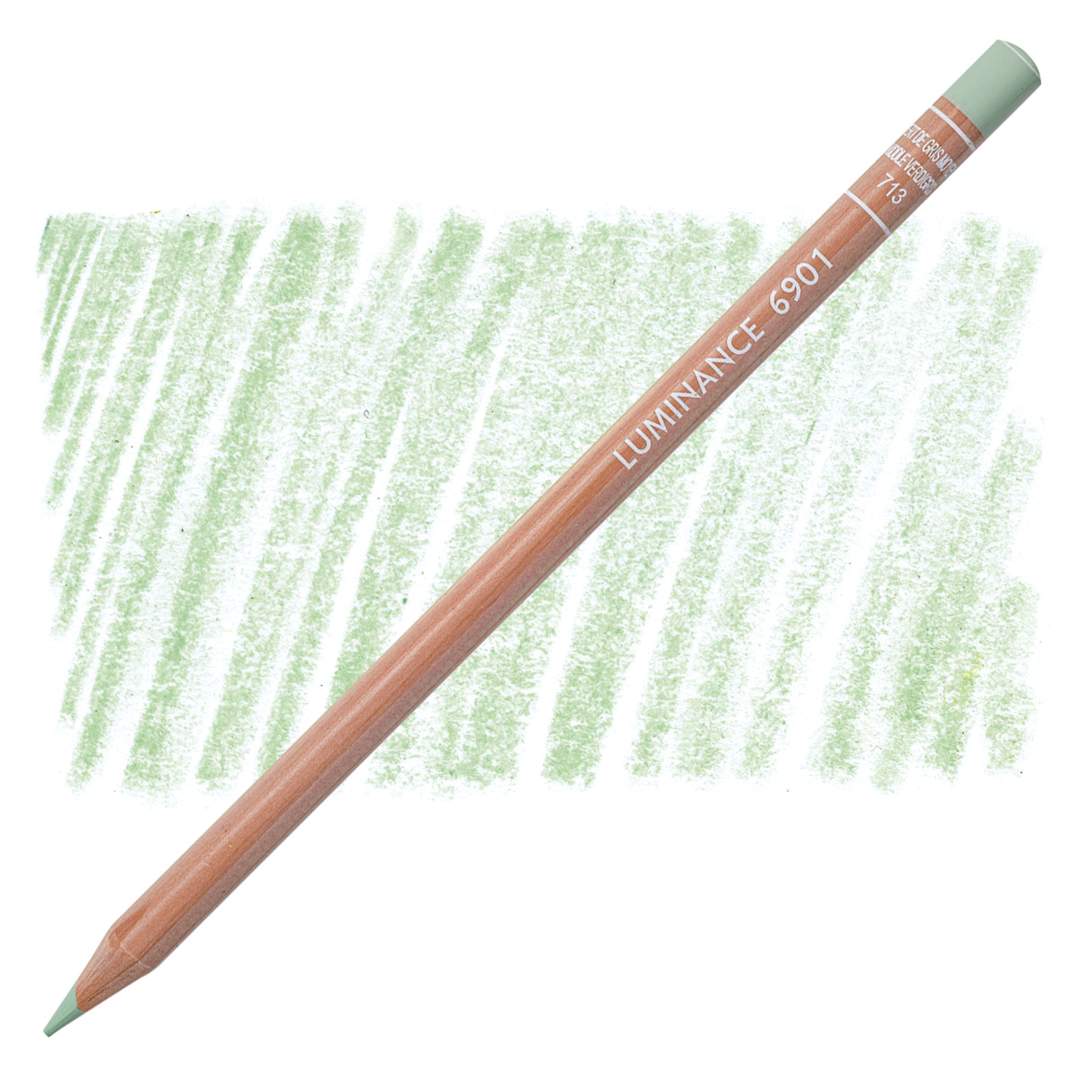 Open in modal - Caran d'Ache Luminance Colored Pencil - Middle Verdigris pencil and swatch
