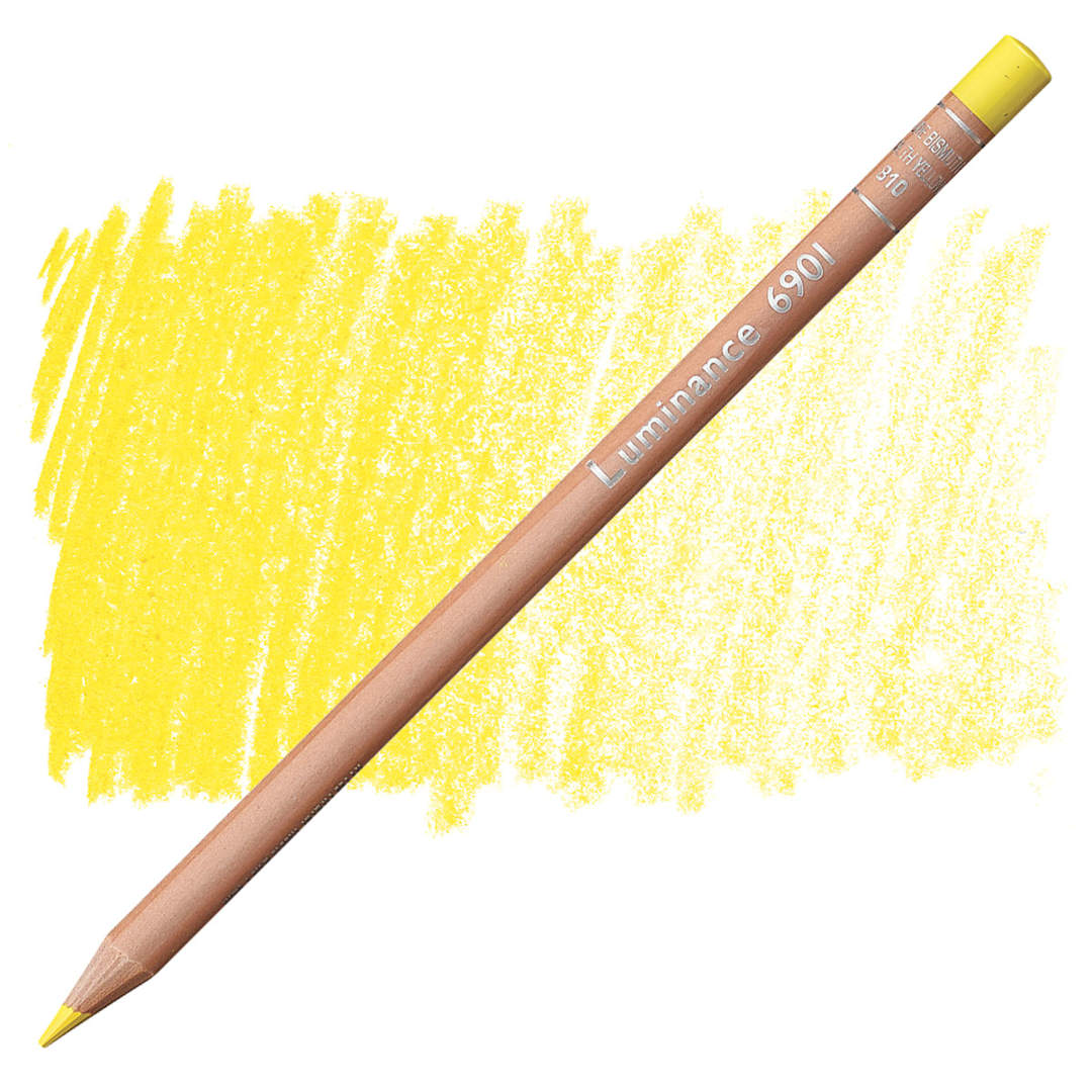 Open in modal - Caran d'Ache Luminance Colored Pencil - Bismuth Yellow pencil and swatch