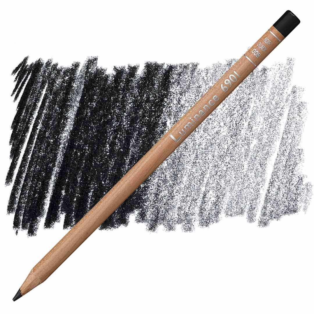 Open in modal - Caran d'Ache Luminance Colored Pencil - Black pencil and swatch