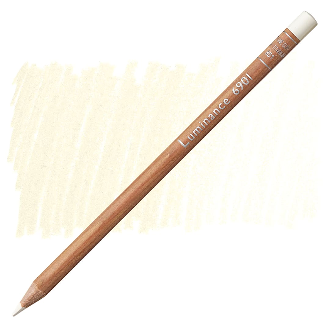 Open in modal - Caran d'Ache Luminance Colored Pencil - Buff Titanium pencil and swatch