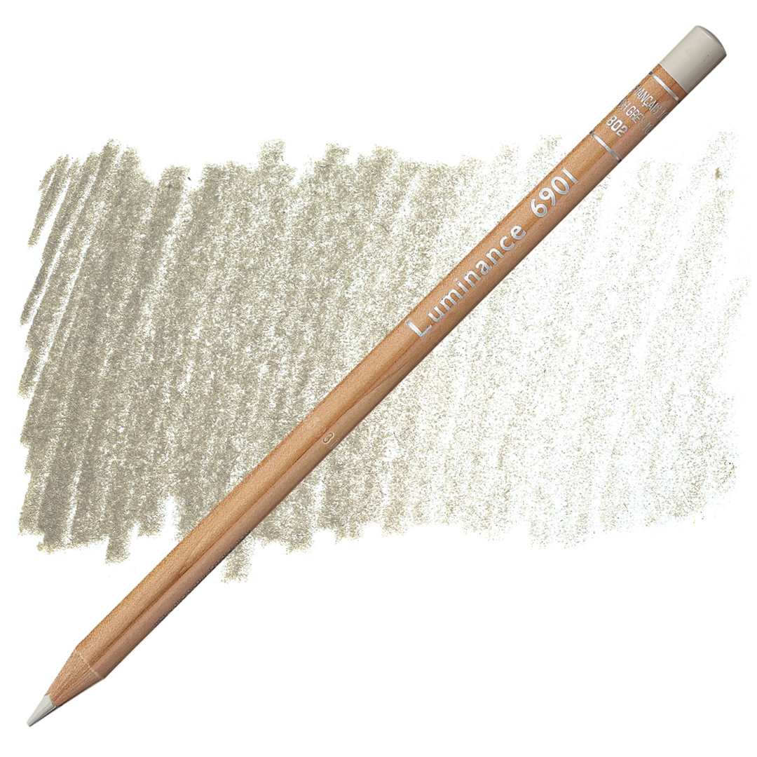 Open in modal - Caran d'Ache Luminance Colored Pencil - French Gray 10% pencil and swatch