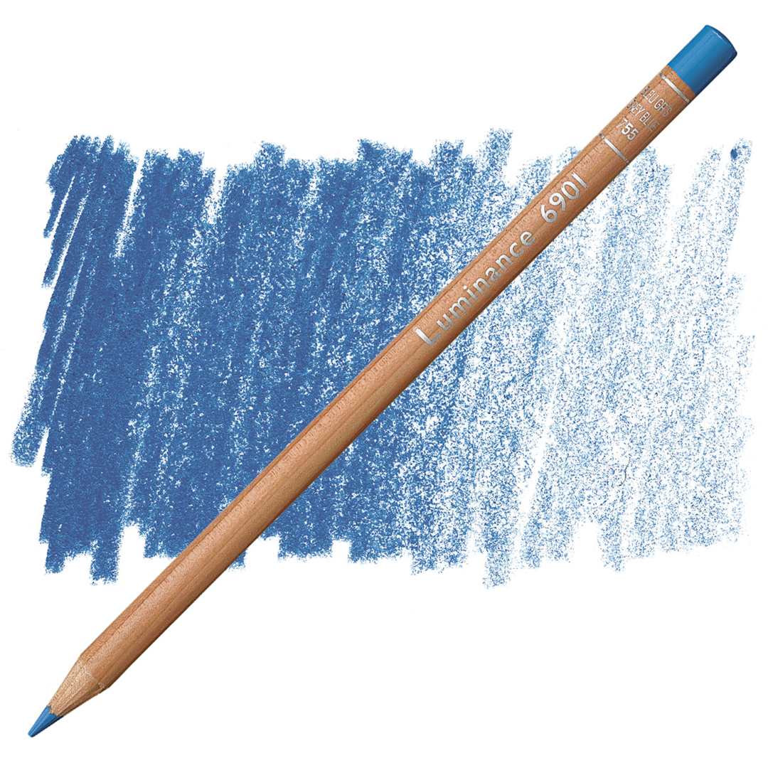 Open in modal - Caran d'Ache Luminance Colored Pencil - Gray Blue pencil and swatch
