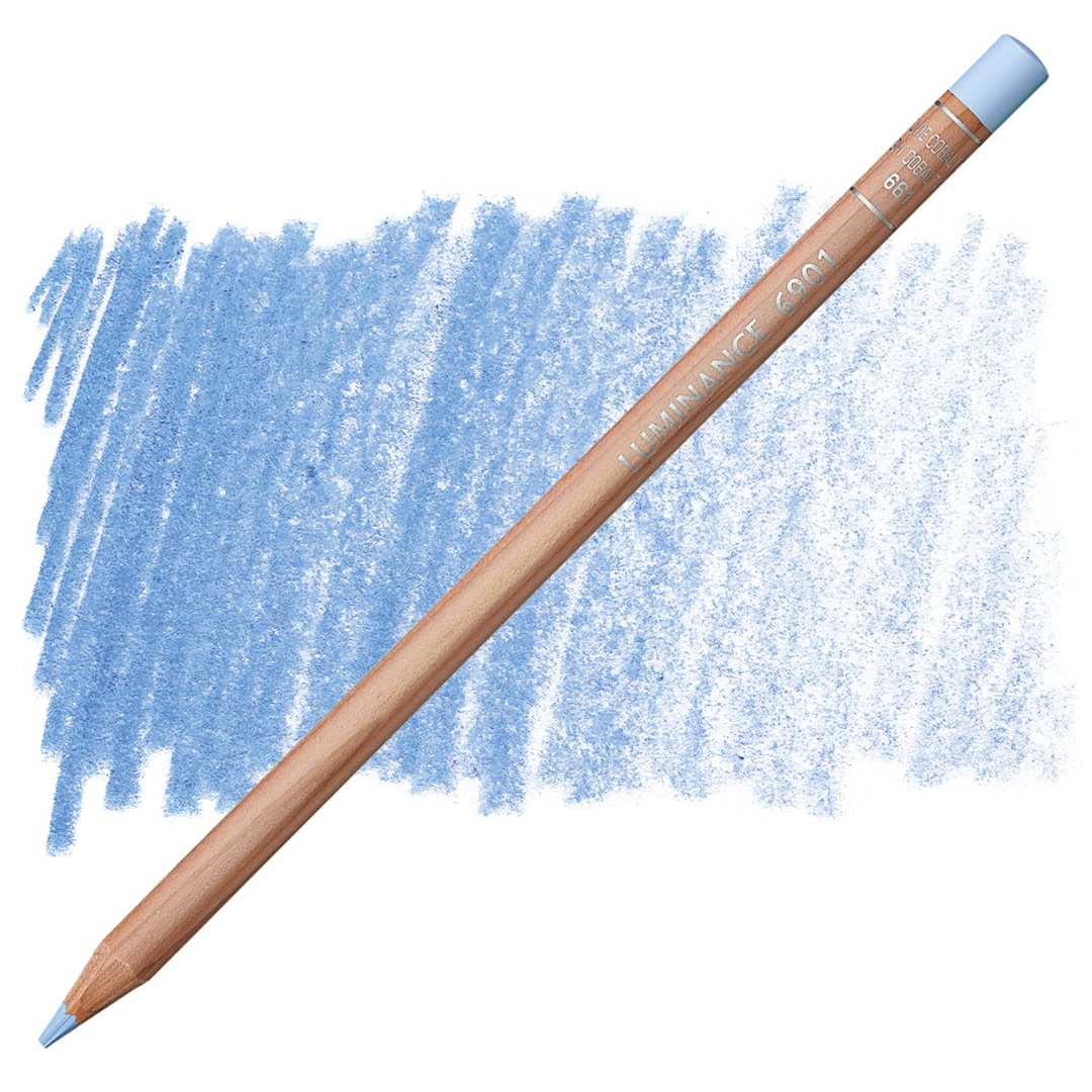 Open in modal - Caran d'Ache Luminance Colored Pencil - Light Cobalt Blue pencil and swatch