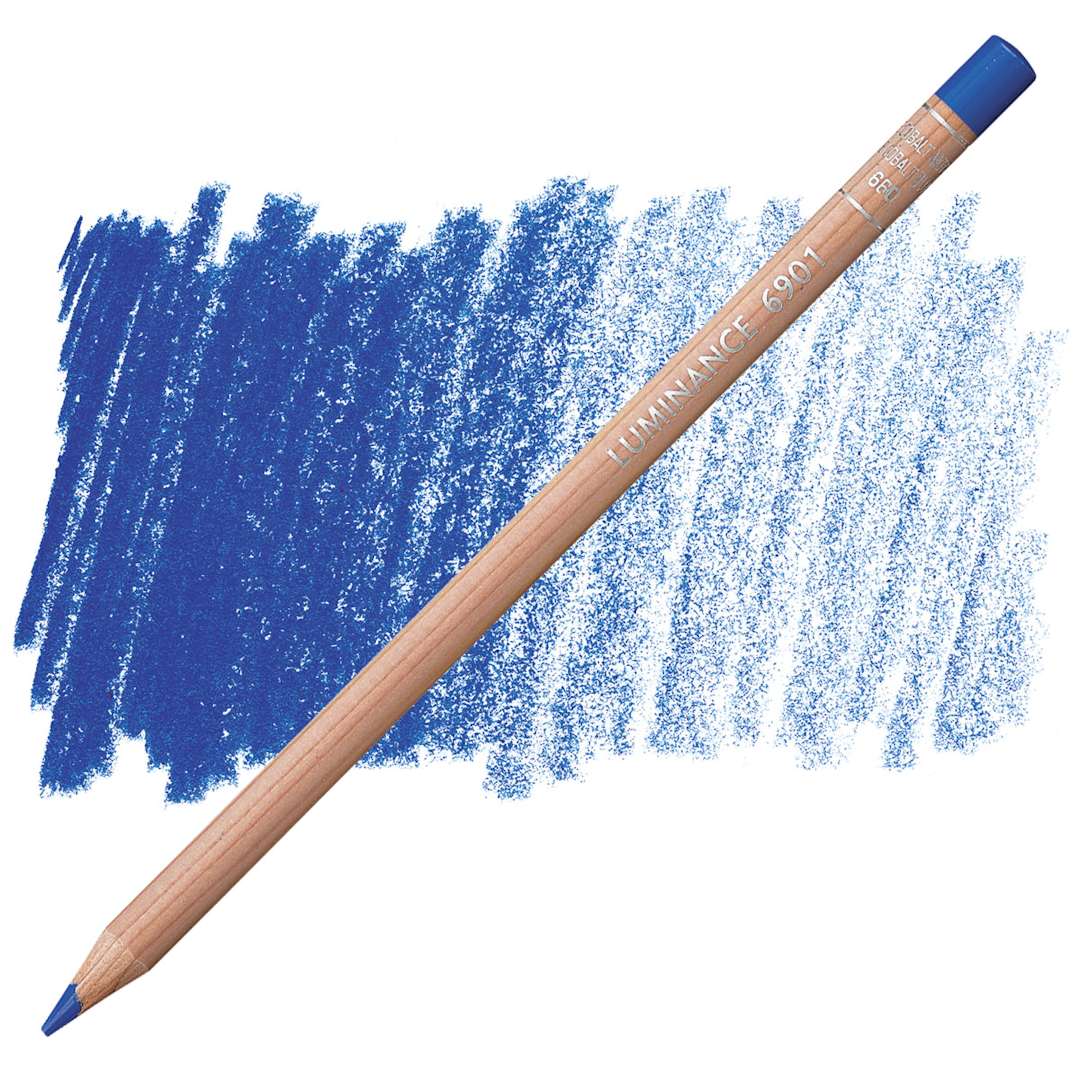 Open in modal - Caran d'Ache Luminance Colored Pencil - Middle Cobalt Blue Hue pencil and swatch