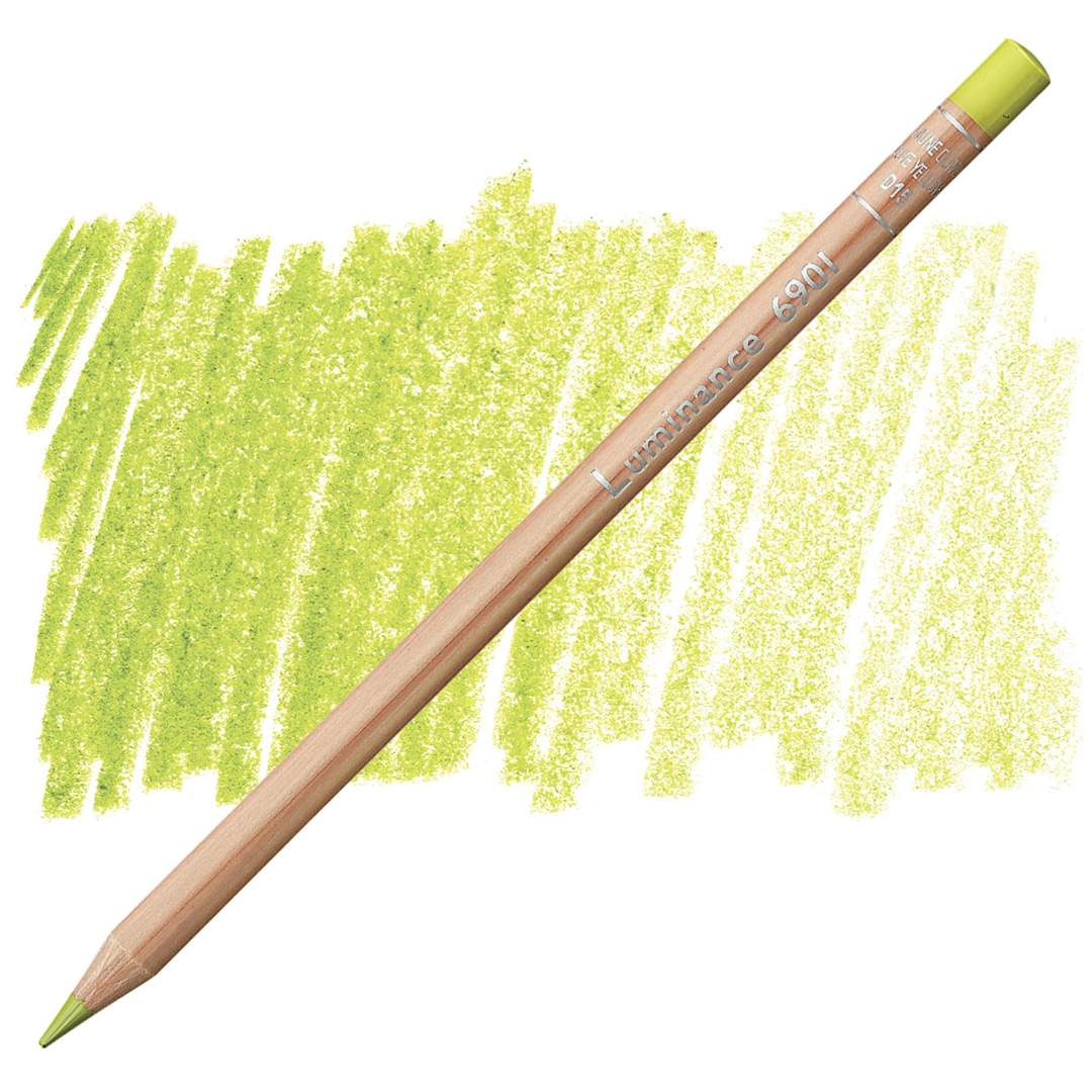 Open in modal - Caran d'Ache Luminance Colored Pencil - Olive Yellow pencil and swatch