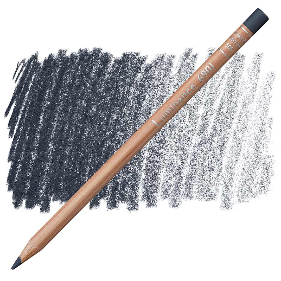Open in modal - Caran d'Ache Luminance Colored Pencil - Payne's Gray pencil and swatch
