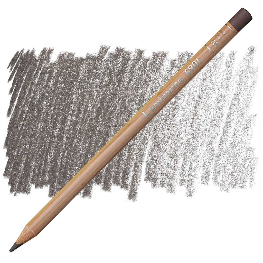 Open in modal - Caran d'Ache Luminance Colored Pencil - Sepia 50% pencil and swatch