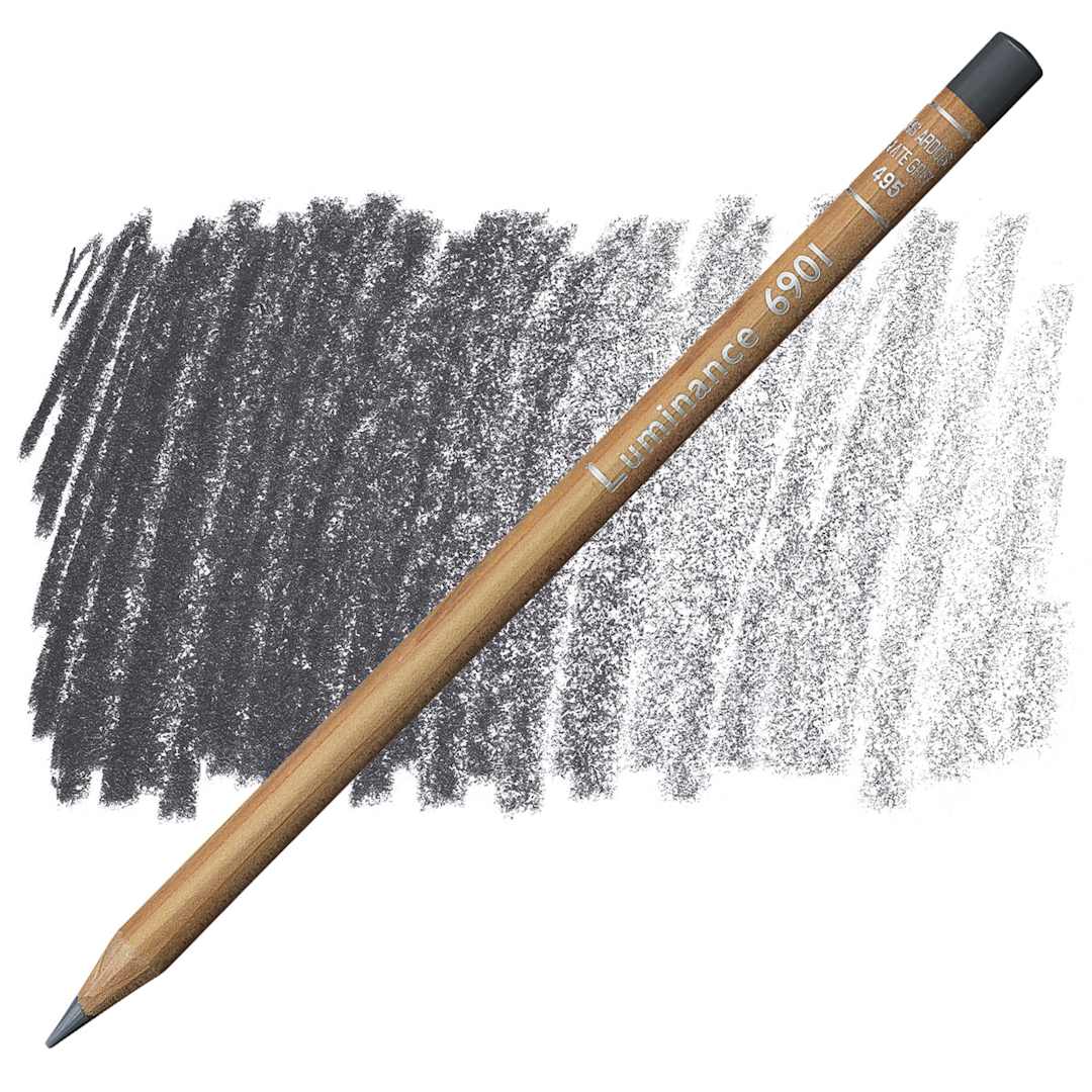 Open in modal - Caran d'Ache Luminance Colored Pencil - Slate Gray pencil and swatch