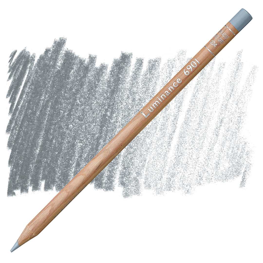 Open in modal - Caran d'Ache Luminance Colored Pencil - Steel Gray pencil and swatch
