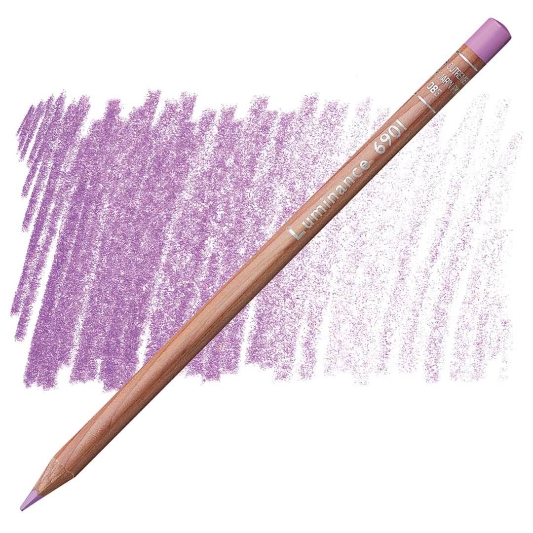 Open in modal - Caran d'Ache Luminance Colored Pencil - Ultramarine Pink pencil and swatch