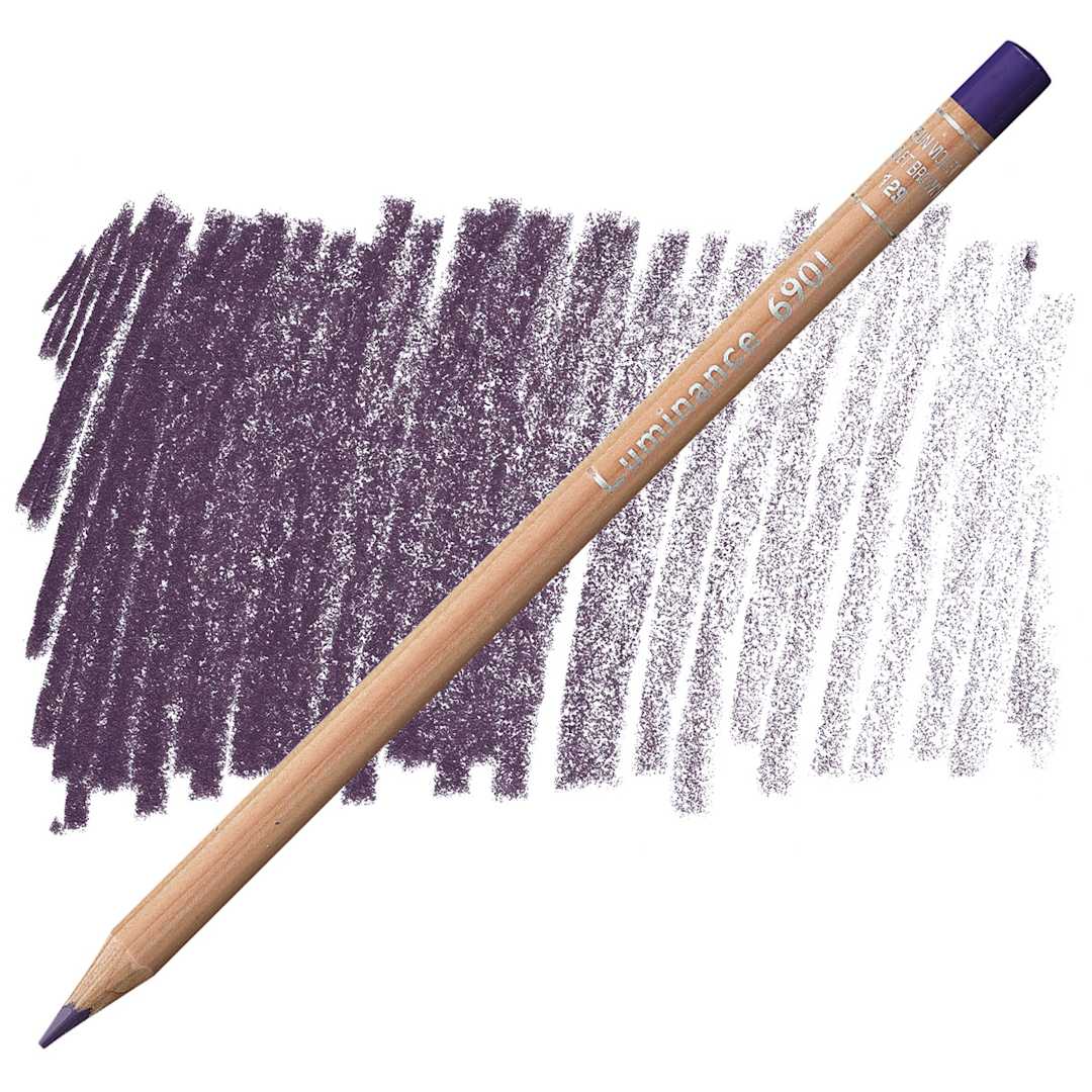 Open in modal - Caran d'Ache Luminance Colored Pencil - Violet Brown pencil and swatch