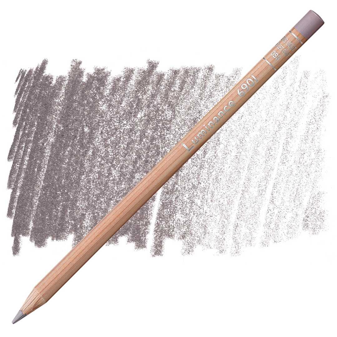 Open in modal - Caran d'Ache Luminance Colored Pencil - Violet Gray pencil and swatch