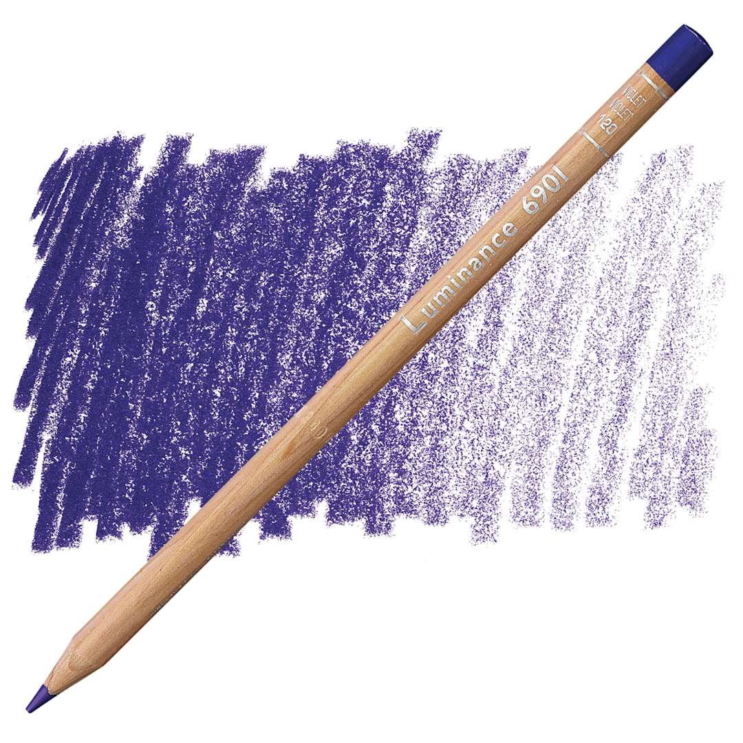 Open in modal - Caran d'Ache Luminance Colored Pencil - Violet pencil and swatch