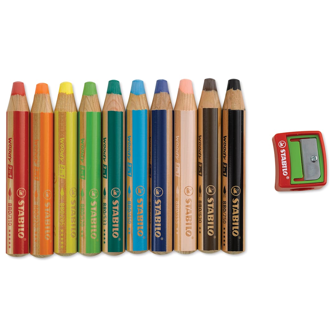 Open in modal - Stabilo Woody 3 in 1 Pencils - Set of 10 (set contents)