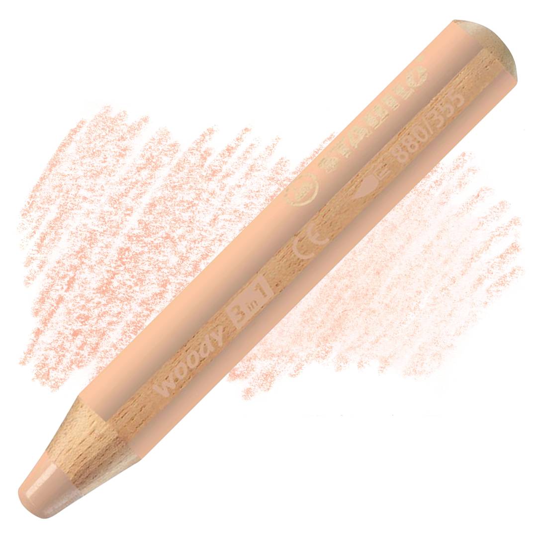 Open in modal - Stabilo Woody 3 in 1 Pencil - Apricot pencil and swatch