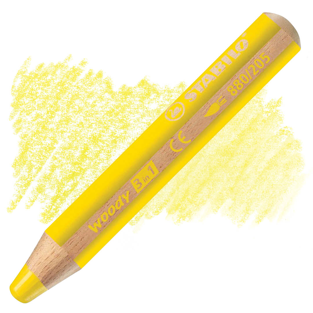 Open in modal - Stabilo Woody 3 in 1 Pencil - Yellow pencil and swatch
