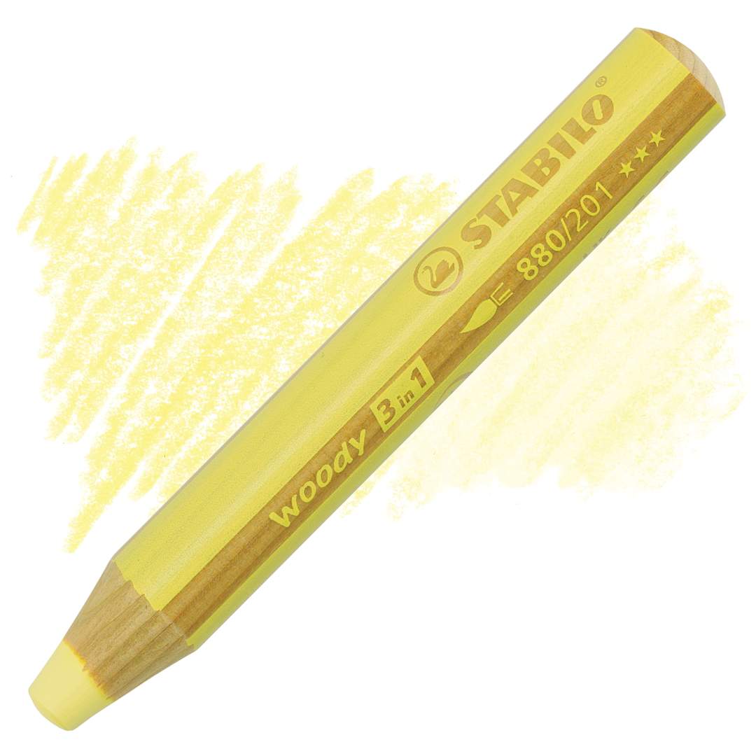 Open in modal - Stabilo Woody 3 in 1 Pencil - Pastel Yellow pencil and swatch