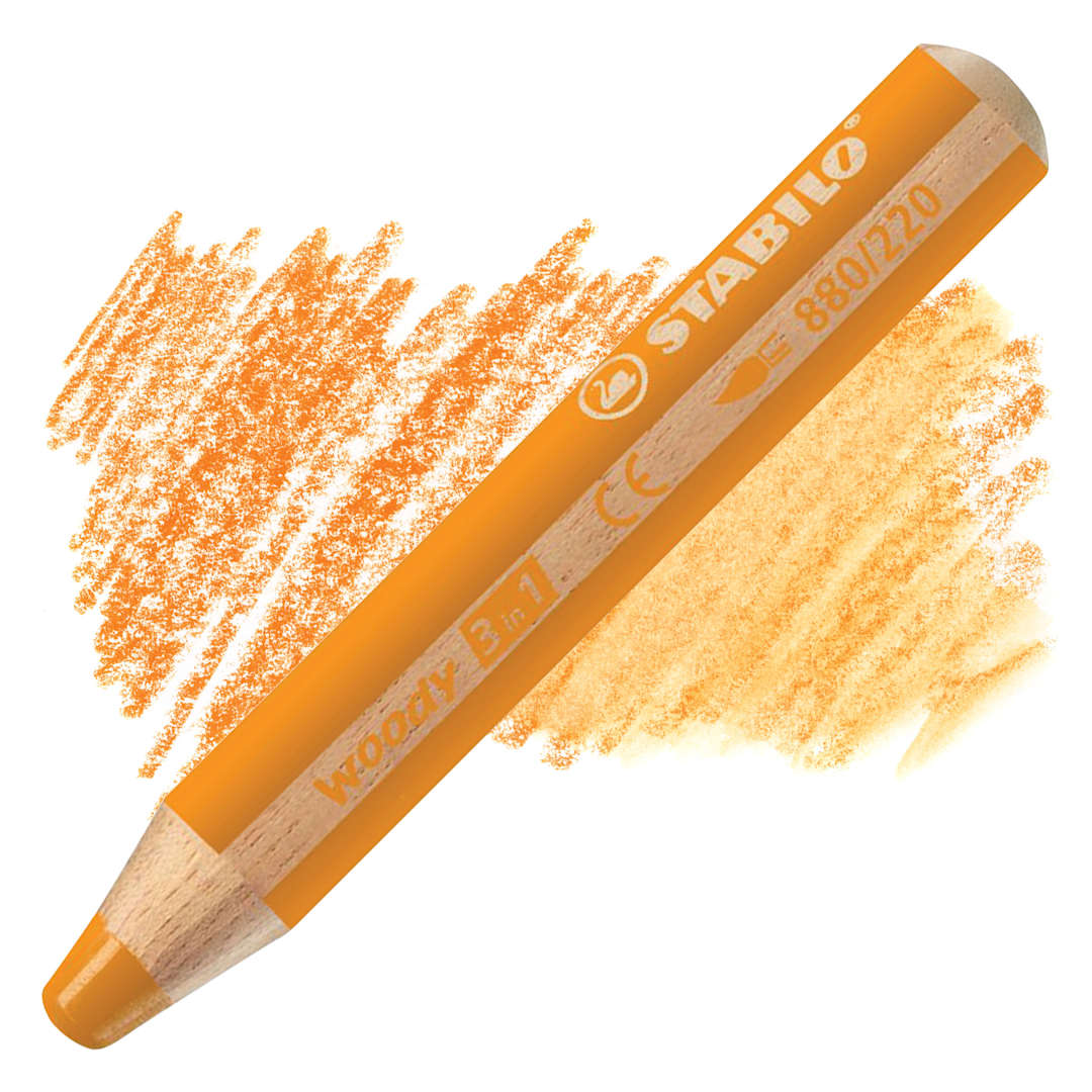 Open in modal - Stabilo Woody 3 in 1 Pencil - Orange pencil and swatch