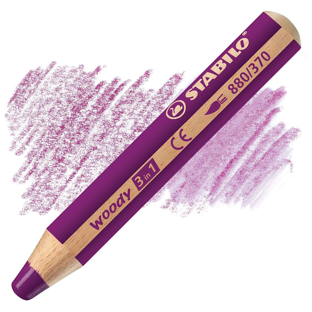 Open in modal - Stabilo Woody 3 in 1 Pencil - Lilac pencil and swatch